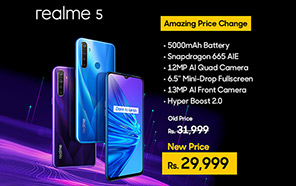 Realme 5 128GB variant gets a price drop in Pakistan, now retails at 29,999 Rupees 