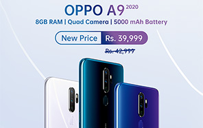 Oppo A9 2020 price slashed again in Pakistan, now retails at 39,999 Rupees instead of 42,999/- 