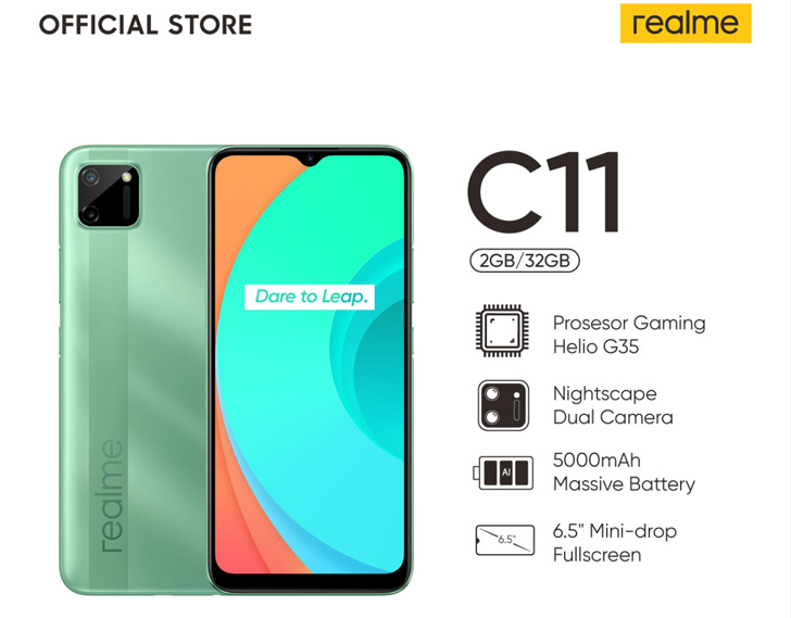 Smartphone Realme C11 2GB/32GB Mint Green 